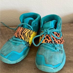 Kylie Nike Teal Kids Sneakers with Animal Print